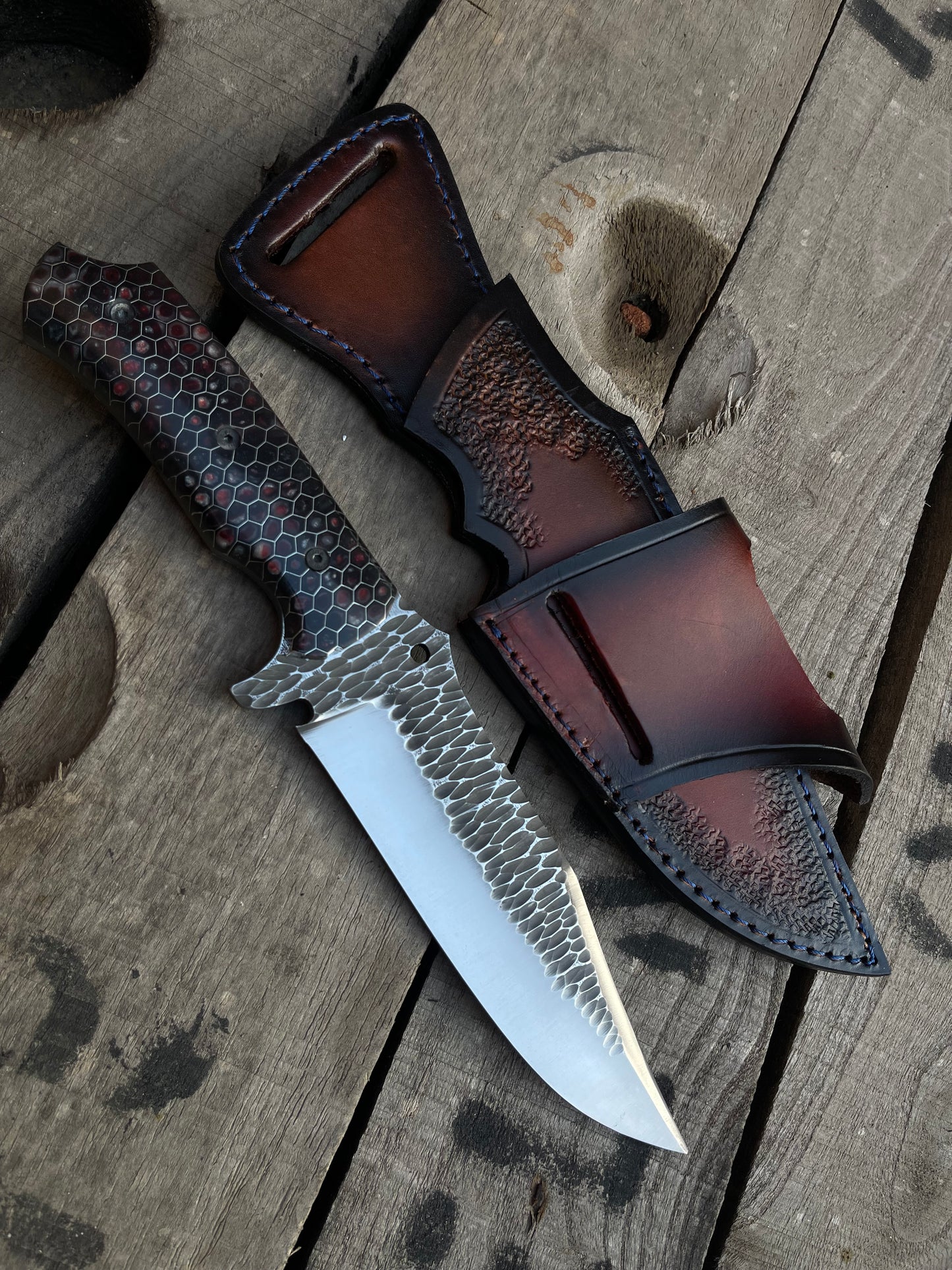 D2 Steel Hand Forge Handmade Skinner knife With Resin Handle