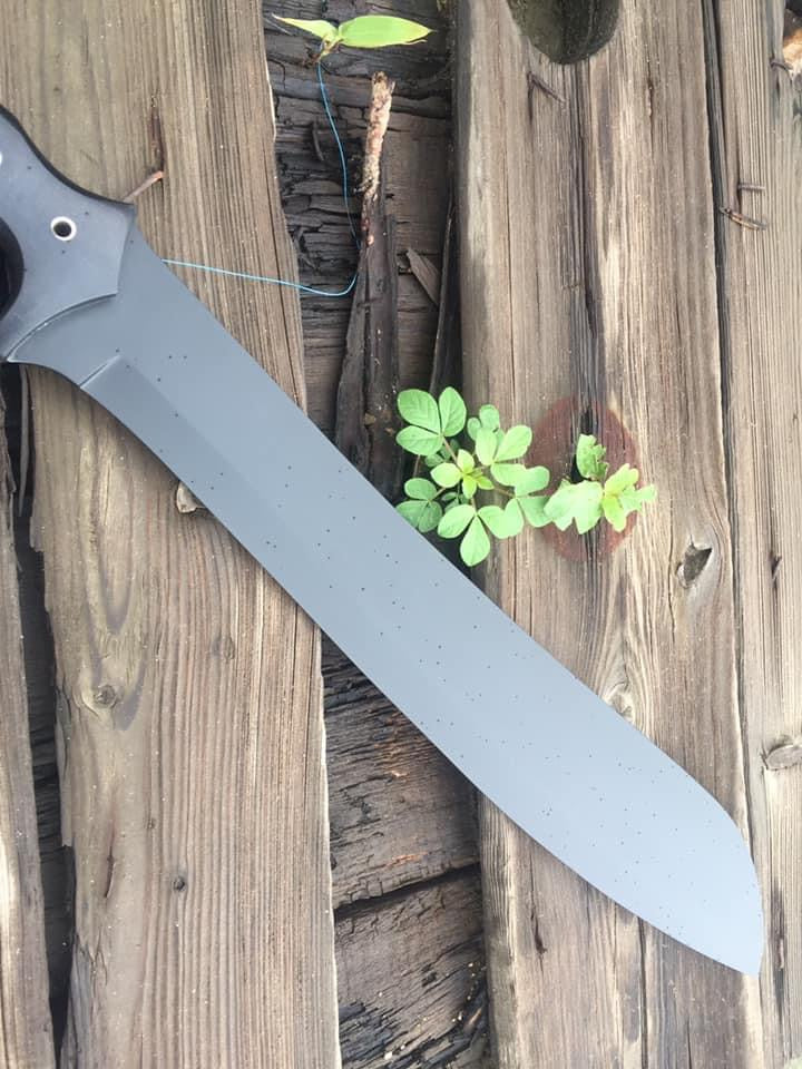 Carbon Steel Machete Knife with Black powder coated and Black Micarta Handle Come With Leather sheath