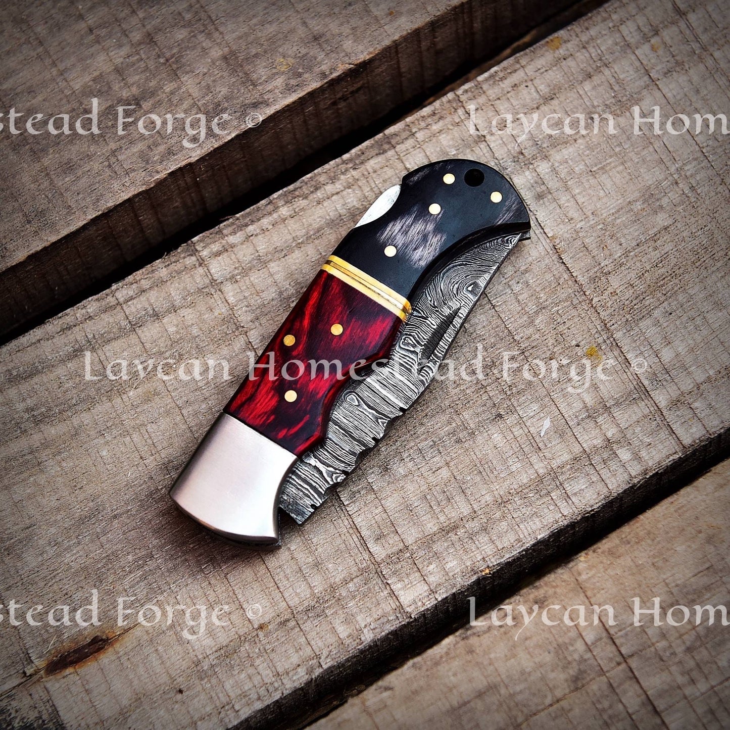 Damascus Pocket Folding Knife