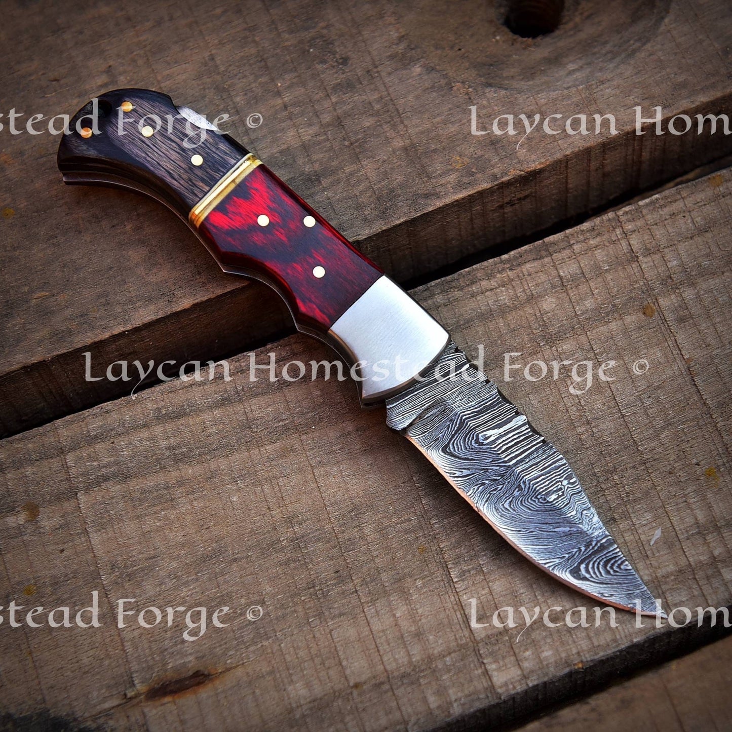 Damascus Pocket Folding Knife