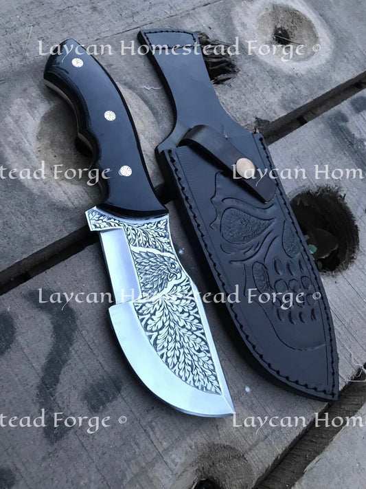 D2 Steel Handmade Hand Engraved Tracker Knife